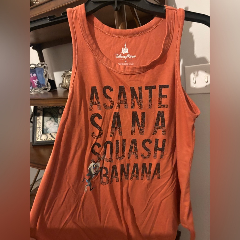 Disney Princess tank, roomy, coral rust color, medium comfy